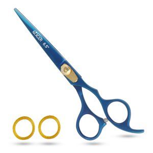 NIXCER RAZOR EDGE STAINLESS STEEL BARBER HAIR CUTTING SCISSOR 6.5" BLUE